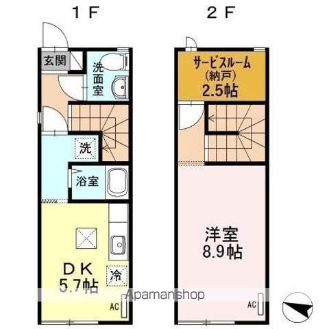 メゾネットみなみ D(1DK)の間取り写真