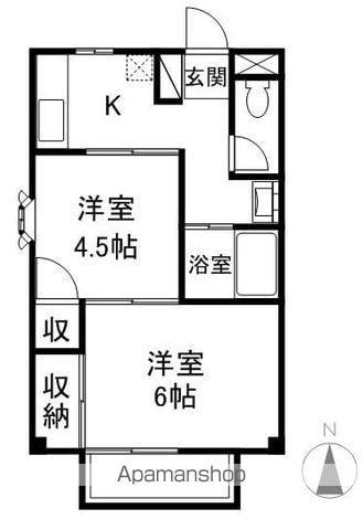 サンハイツ稲葉(2K/2階)の間取り写真