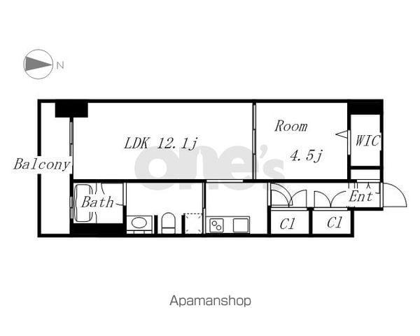 レジディア白壁(1LDK/7階)の間取り写真