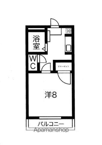 ハースヒルズ赤池Ⅲ(1K/1階)の間取り写真