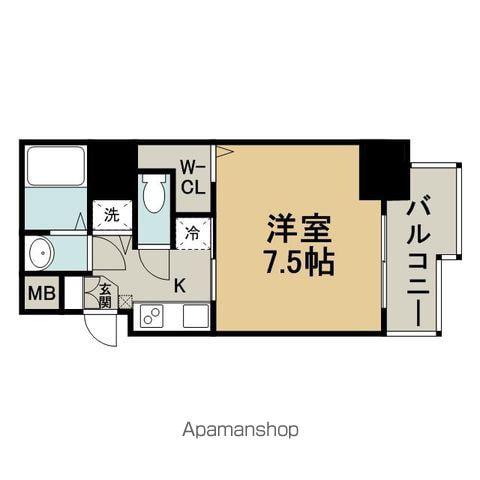 S-RESIDENCE谷町五丁目(1K/5階)の間取り写真
