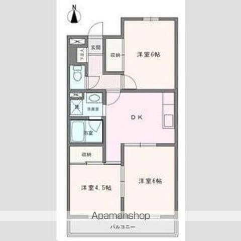 エルベール新町1号館(2LDK/3階)の間取り写真