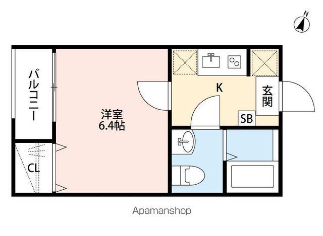 TATERU APARTMENT千葉市中央区長洲2丁目ⅢB棟(1K/3階)の間取り写真