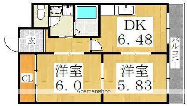 エヴァ—マンション(2DK/1階)の間取り写真