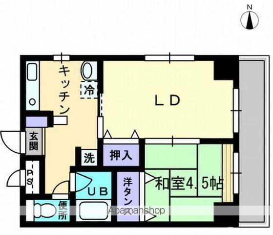 アルカディア西内町(2K/4階)の間取り写真