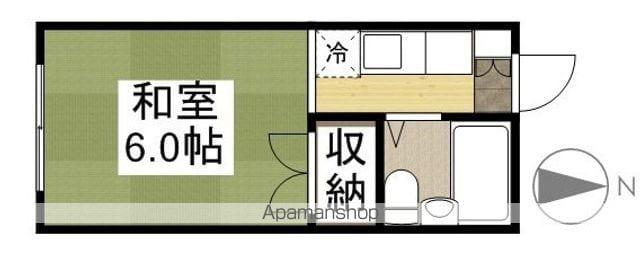 サンシャインハイツ(ワンルーム/2階)の間取り写真