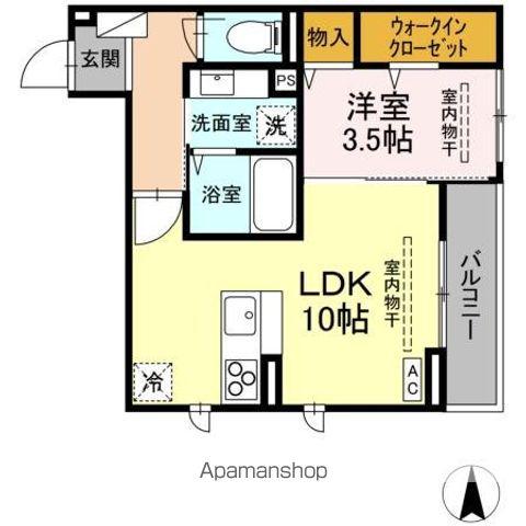 D-ROOM成島(1LDK/3階)の間取り写真