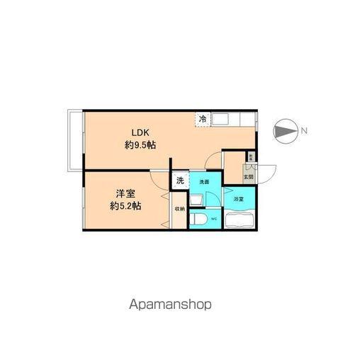 コーポサンシャイン(1LDK/2階)の間取り写真