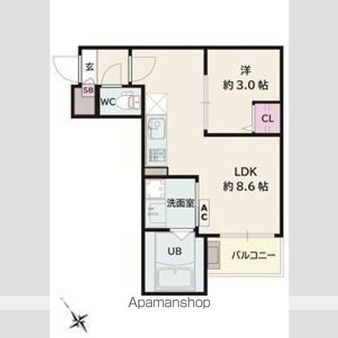 JACK KOYOⅢ(1LDK/3階)の間取り写真
