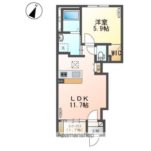 クレアベル(1LDK/1階)の間取り写真