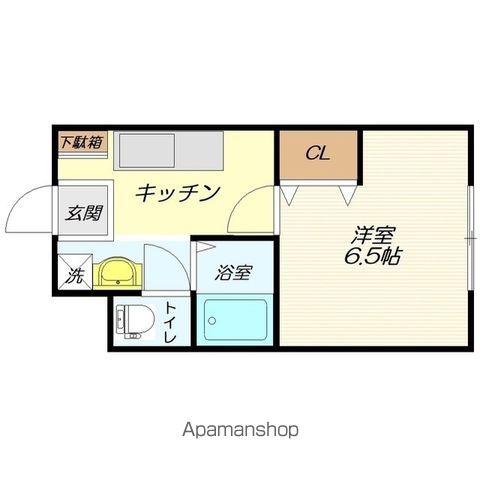 ドリームパレス荒楯(1K/1階)の間取り写真