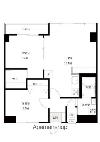 シャトー220(2LDK/3階)の間取り写真