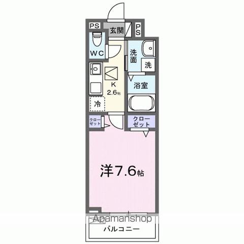 ウィンロードⅡ(1K/1階)の間取り写真