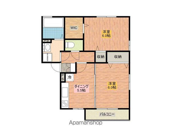 アニマート市野々(2DK/1階)の間取り写真