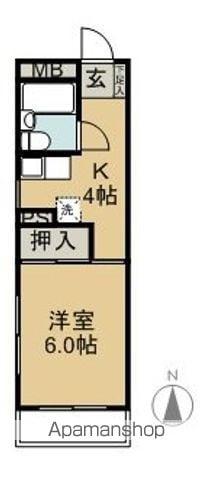 山﨑ビル(1K/3階)の間取り写真