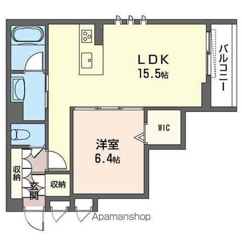 ヴィラ・ボヌール(1LDK/2階)の間取り写真