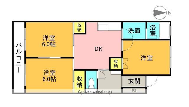 オーシャンコート(3K/3階)の間取り写真