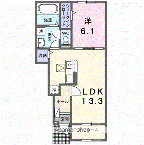サニーフラットⅡ(1LDK/1階)の間取り写真
