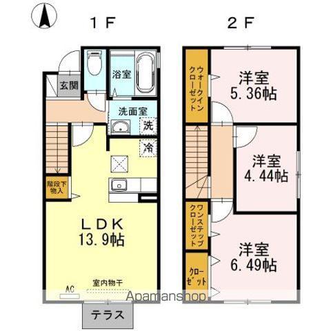 D-ROOM学研都市BC C棟(3LDK/1階)の間取り写真