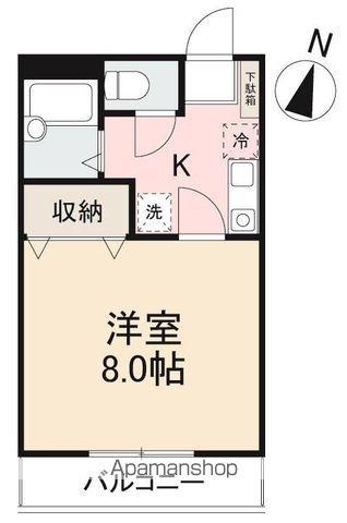 クレイドル橋谷Ⅰ・Ⅱ(1K/2階)の間取り写真