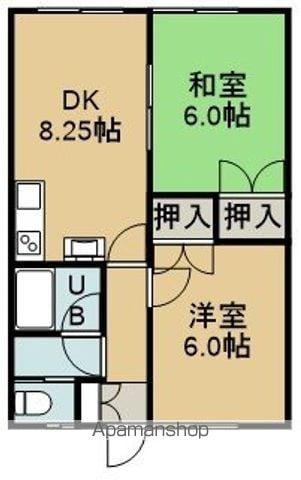 富岡331(2DK/3階)の間取り写真