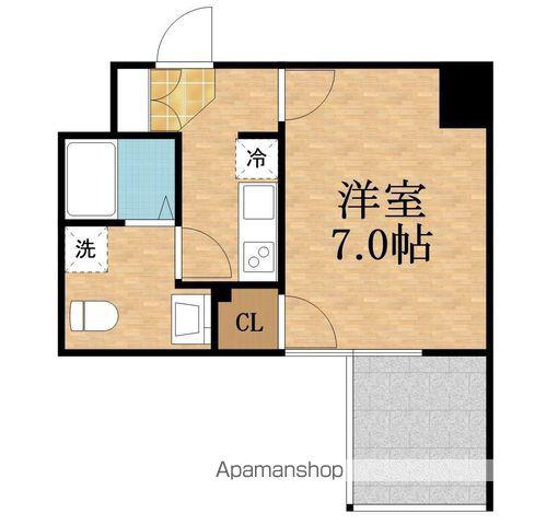 グラヴィス城東中央(1K/5階)の間取り写真