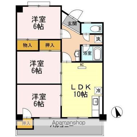ベルティカル曙(3LDK/3階)の間取り写真