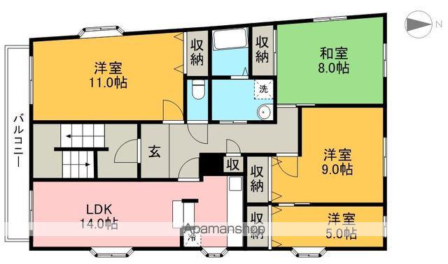 メゾン・ド・朝倉(4LDK/3階)の間取り写真