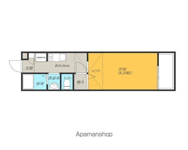 ベルリード岸和田(1K/2階)の間取り写真