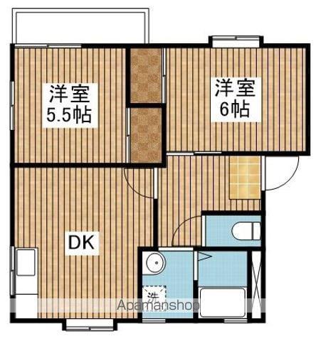 リバーサイドハイム(2DK/2階)の間取り写真