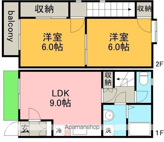 DUPLEX国王82(2DK/1階)の間取り写真