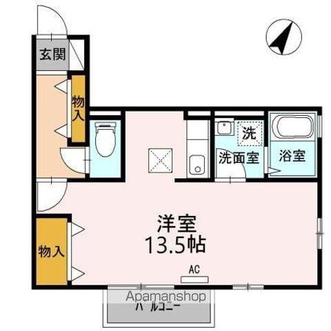 ボナールKⅡ(ワンルーム/1階)の間取り写真