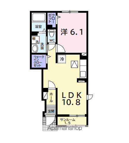 キャトル・セゾンⅡ(1LDK/1階)の間取り写真