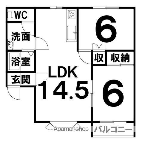 ピュアリッチC(2LDK/2階)の間取り写真