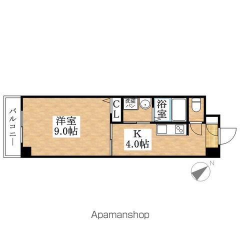 クレアール古城Ⅱ(1K/3階)の間取り写真