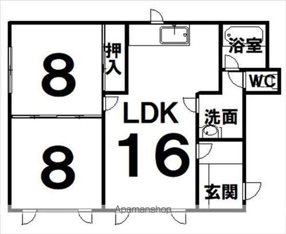 第3リバーハイツ(2LDK/1階)の間取り写真