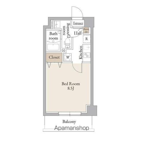 アルファコートお花茶屋2(1K/1階)の間取り写真