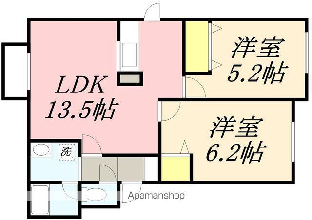 アスティⅢ(2LDK/3階)の間取り写真