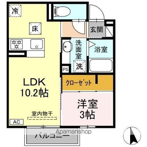 LE LIEN AKANE サウス(1LDK/1階)の間取り写真