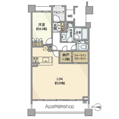 グランドヒルズ覚王山法王町(1LDK/7階)の間取り写真