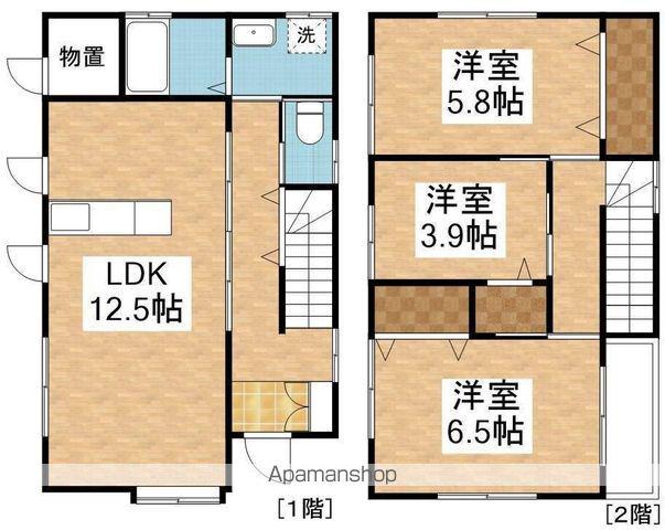 越後線 小針駅 徒歩99分 2階建 築20年(3LDK)の間取り写真