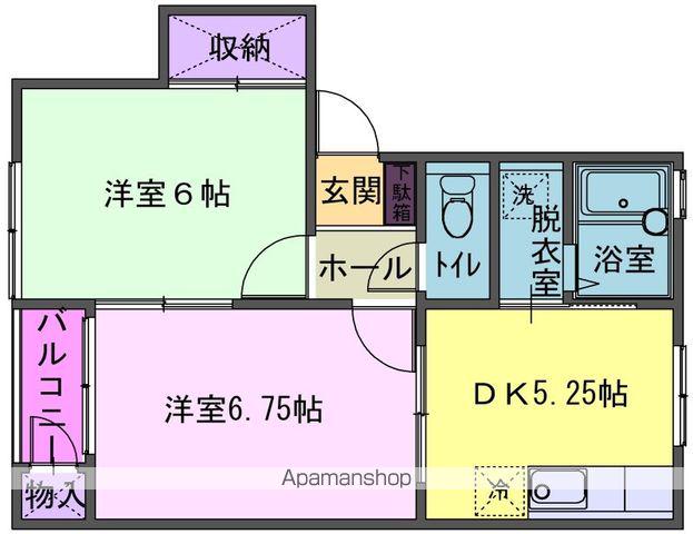 プレステージ2(2DK/1階)の間取り写真