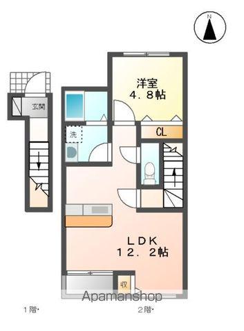 スレーヌ大門(1LDK/2階)の間取り写真