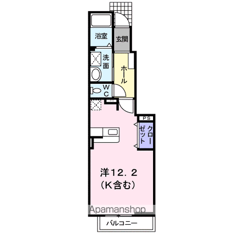 ウインティ(ワンルーム/1階)の間取り写真