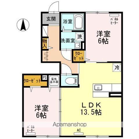 グランドールG Ⅳ(2LDK/1階)の間取り写真