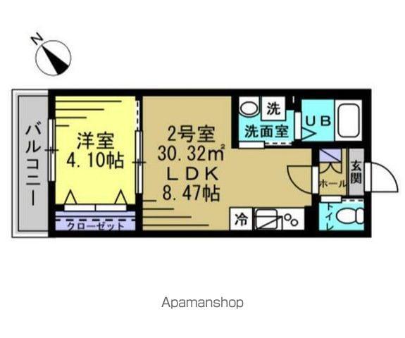 グランパラディソ(1LDK/2階)の間取り写真
