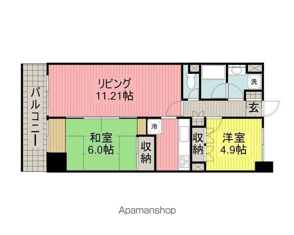 ヴィラベルヴュー(2LDK/2階)の間取り写真