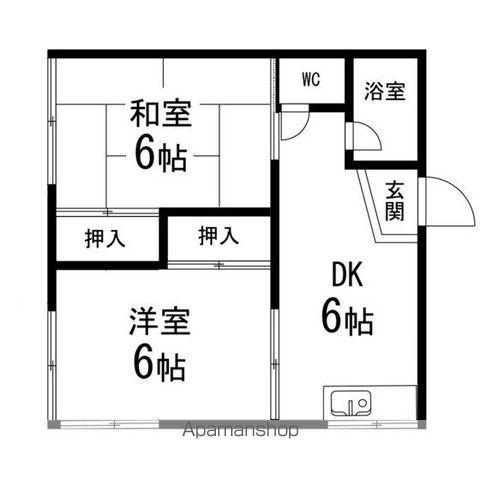サンブコーポ(2DK/1階)の間取り写真