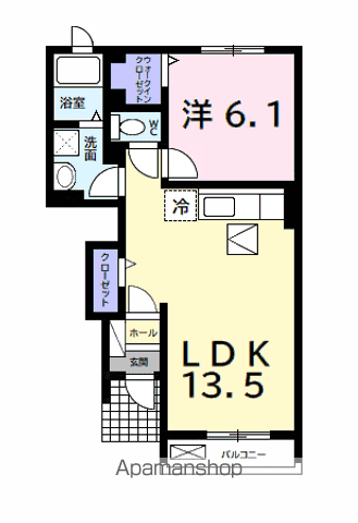 アルカンシェルⅠ(1LDK/1階)の間取り写真
