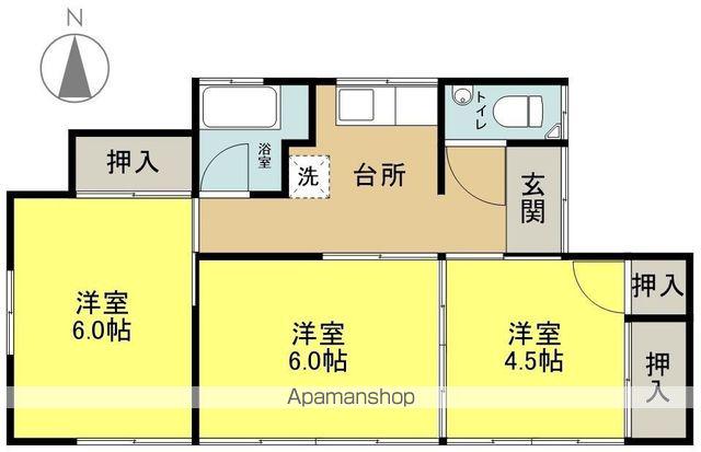 常磐線 いわき駅 バス乗車時間:18分 三島神社バス停で下車 徒歩3分 1階建 築40年(3K)の間取り写真